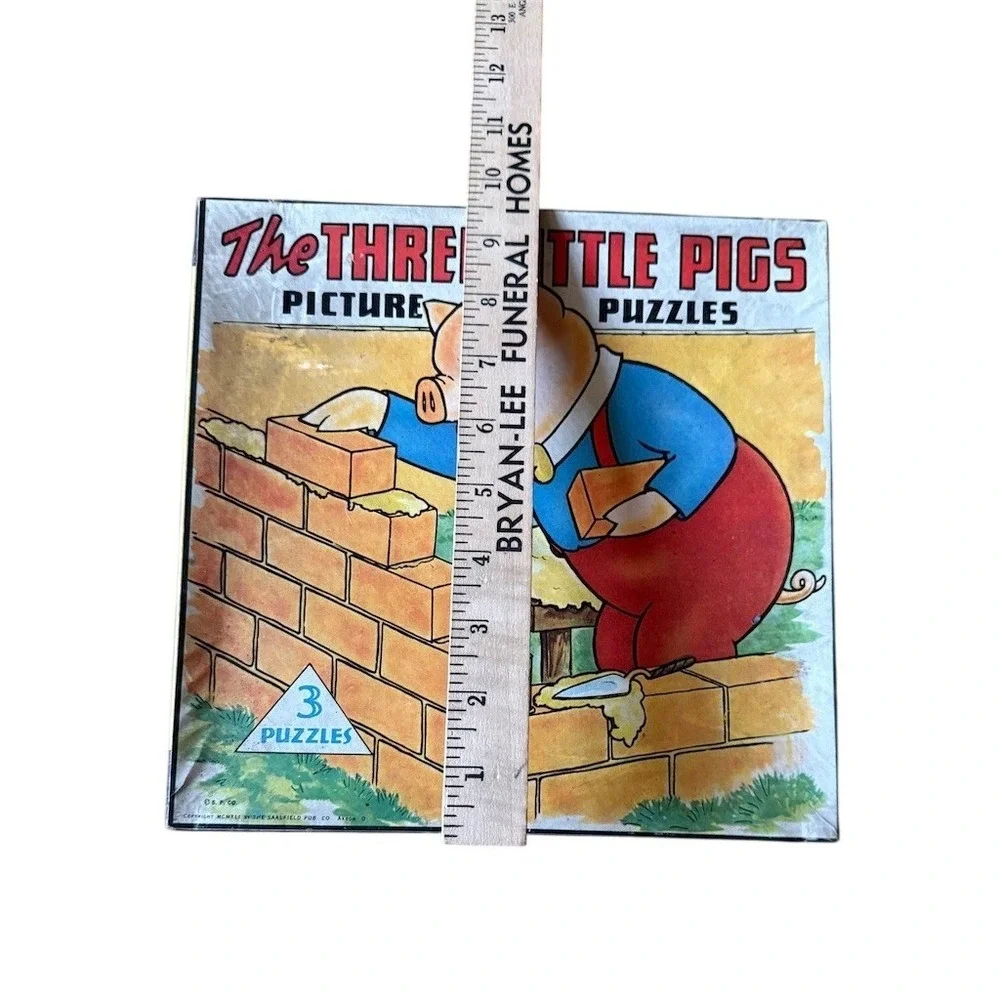 Vintage The Three‎ Little Pigs Picture Puzzles Boxed Set 3 Puzzles
